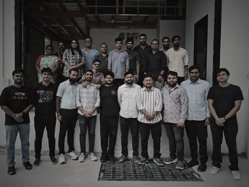 The AlgoFET team outside the company's Bengaluru facility