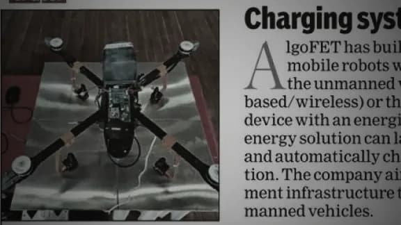 Times of India clipping: "Charging system for drones"